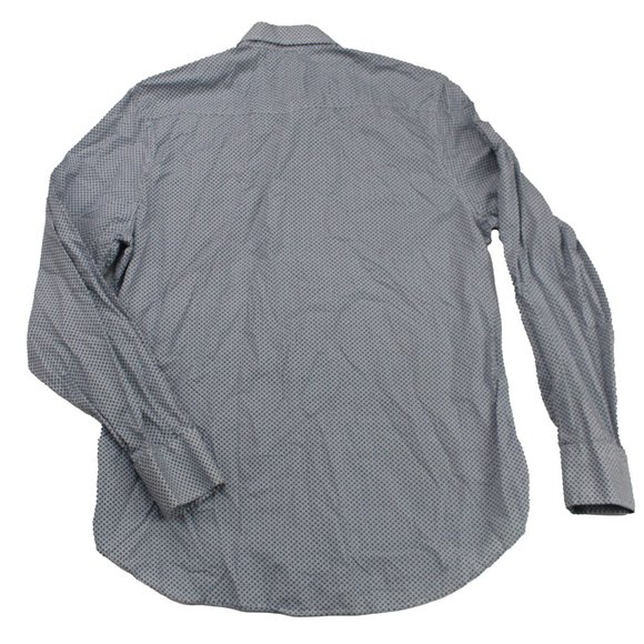 Express Mens Blue Floral Pearl Snap Long Sleeve Button-Down Shirt 16-16.5 L - Picture 6 of 9